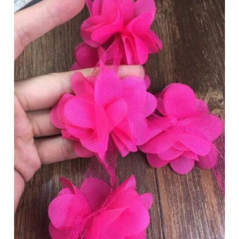 2 yards Flower Chiffon Lace Ribbon Trim for DIY Hair Bows GarmentAccessories white black pink blue green yellow pink rose - intl 2 yards Flower Chiffon Lace Ribbon Trim for DIY Hair Bows GarmentAccessories white black pink blue green yellow pink rose - intl