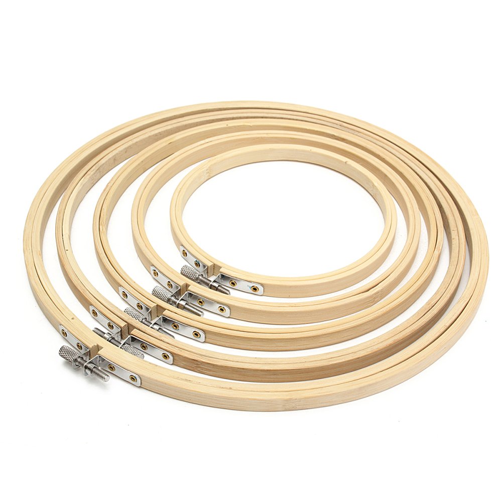 5x Wood Cross Stitch Machine Embroidery Hoop Ring Bamboo Sewing 13/17 .
