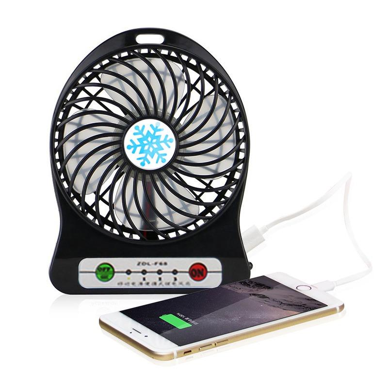 ... Aimons Kipas Angin Power Bank Portable Mini Fan 3 Speed Kabel Charger