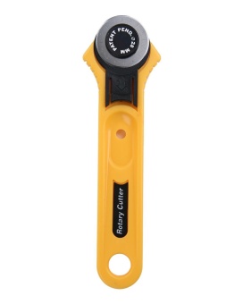 Gambar burmab Rotary Cutter Knife Cloth Cutting Knife Cutter,StainlessSteel Round Blade Diameter 28mm,Yellow   intl