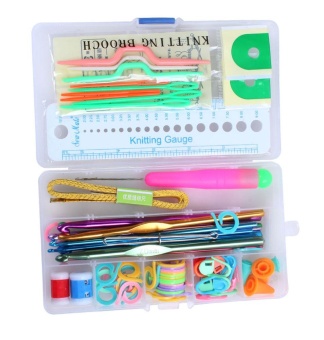 Gambar honful Portable Compact Home Travel Basic Knitting Tool Set withCase,Random Color   intl