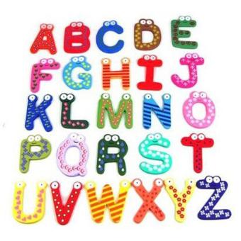 Gambar leegoal Colorful Funky Fun Magnetic Alphabet  Wooden Fridge Magnets Kids Educational Toys   intl