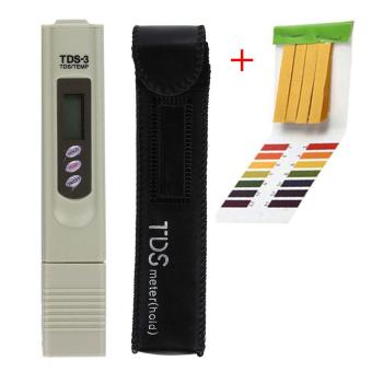 Gambar leegoal PH Test Papers 80pcs And TDS Tester Meter ,PH Test Strips Handheld Water Quality Tester Pen TDS Temperature Meter,with Leather Case,ABS,6x1.2x0.8 In   intl