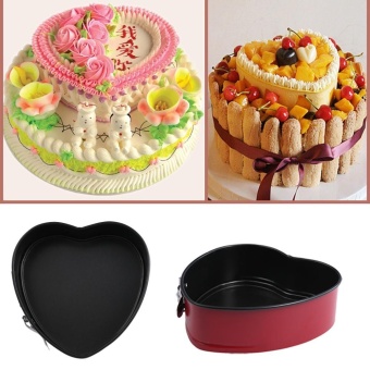 Gambar oanda Cake Pan,9 Inch Non stick Springform Pan Heart shaped CakePan Cheesecake Pan Baking Tools,Red   intl