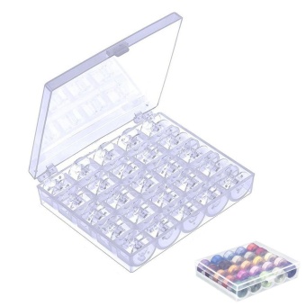 Gambar ooplm 25pcs Sewing Machine Bobbins With Storage Box(Not IncludeSewing Thread)   intl