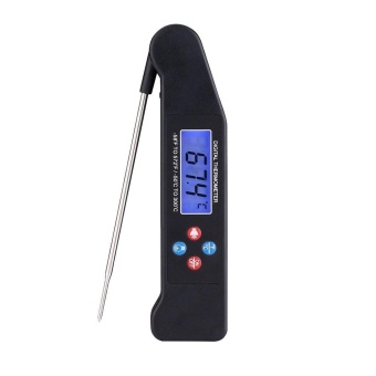 Gambar qooyonq Cooking Voice Thermometer Folding Probe Digital InstantRead Meat Thermometer BBQ Grilling Oven Thermometer,Black   intl