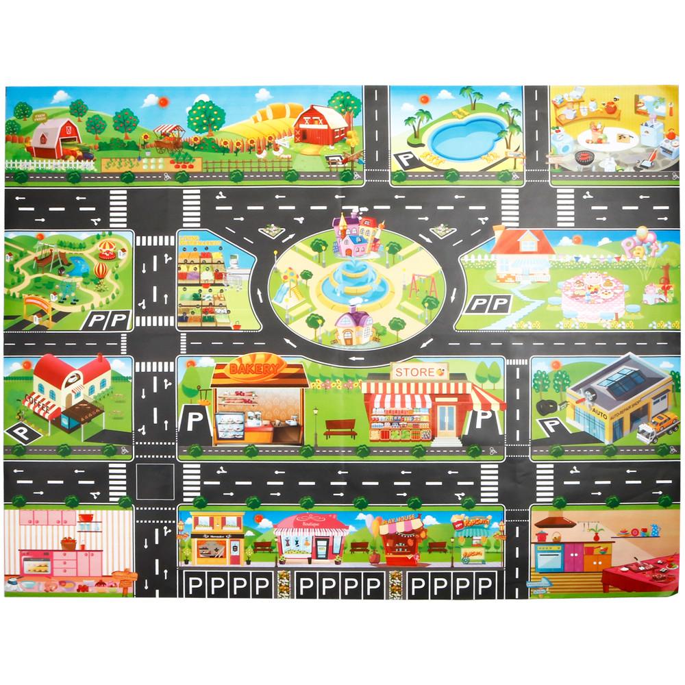 Kids Play Mat Dinosaur World Parking Map Game Scene Map Educational Toys Fun