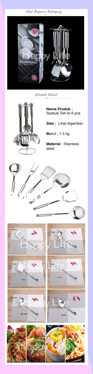 Kitchen Utensils Peralatan Masak Set Spatula Sodet Tools Stainless Steel Spatula Sodet Sutil Set Lazada Indonesia