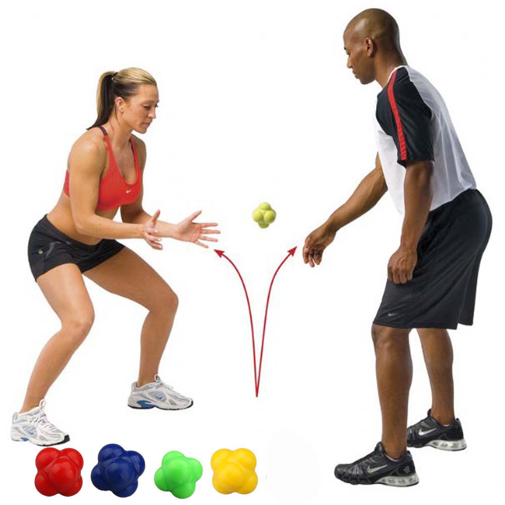 FENGD Reflex การออกกำลังกายความเร็วการประสานการฝึกอบรมทักษะฟิตเนสซิลิโคนลูกบอลหกเหลี่ยม Reaction Ball Training Ball