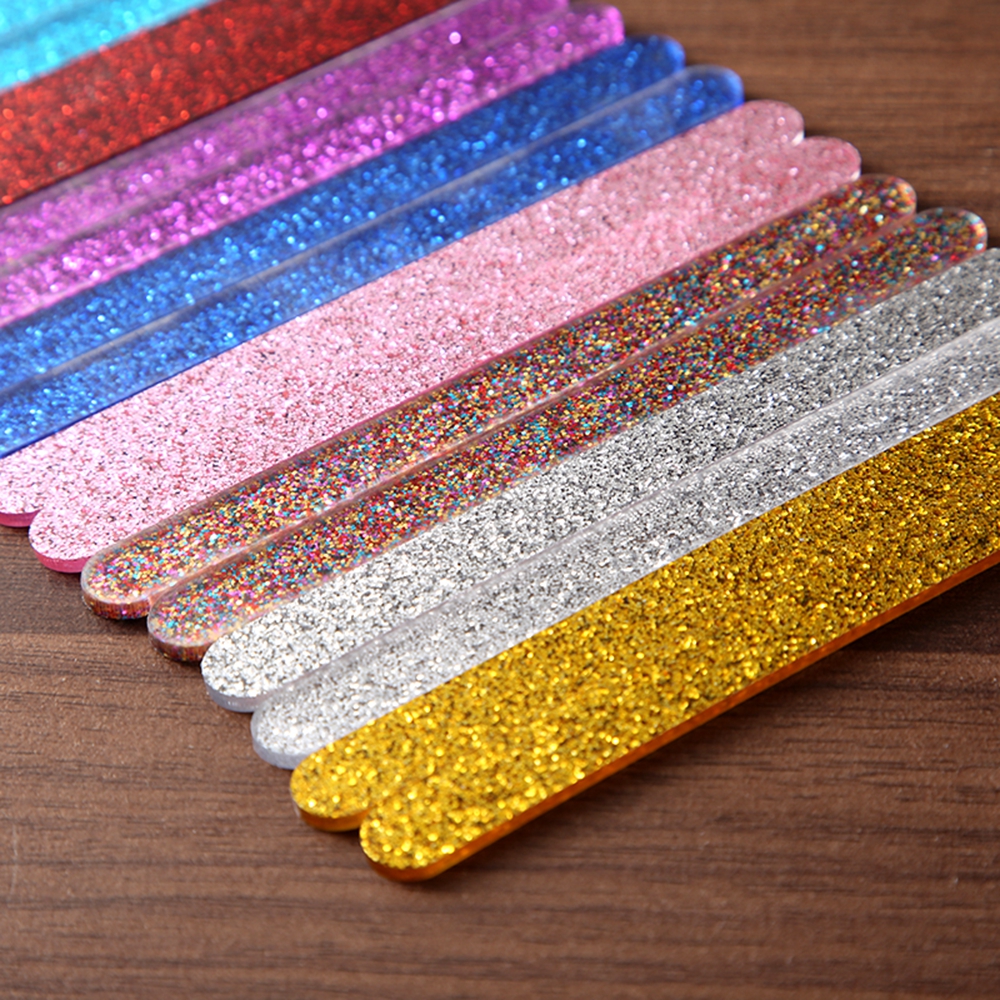 RUPER Glitter 11.3X1ซม.งานฝีมือที่อาบน้ำอะคริลิค DIY ของขวัญเด็ก Popsicle ไม้ไอศกรีม Sticks Party Supplies