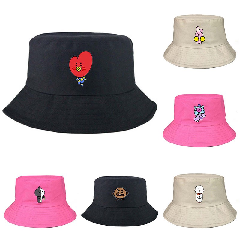 TOPI BUCKET BT21 HEAD BTS CHARACTER 