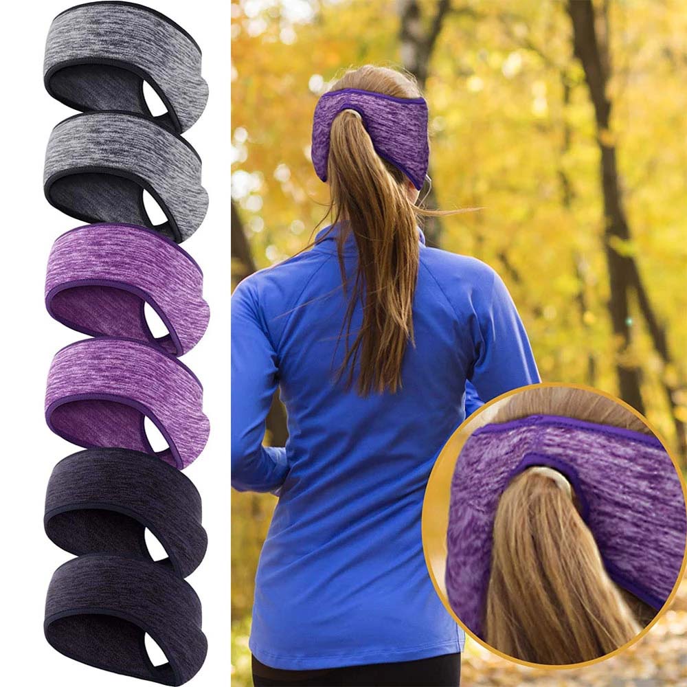 GHRDU อุปกรณ์เสริมฟิตเนสเล่นสกีขี่จักรยานกลางแจ้ง Windproof วิ่งฤดูหนาว Sweatband ผ้าปิดหน้า Headscarf Ponytail Headband