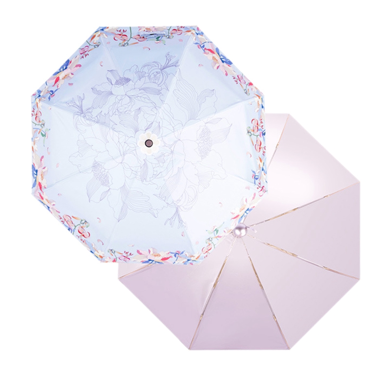 Mini Pocket Umbrella Sea of Flowers Parasol Folding Rainy Female Parasol Sunshade Women Umbrellas