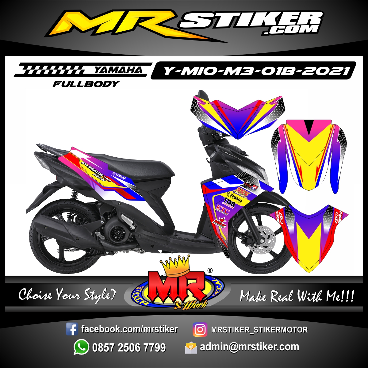 Stiker Decal Motor Yamaha Mio M3 Modifikasi Body Motor Decal FullBody Lazada Indonesia