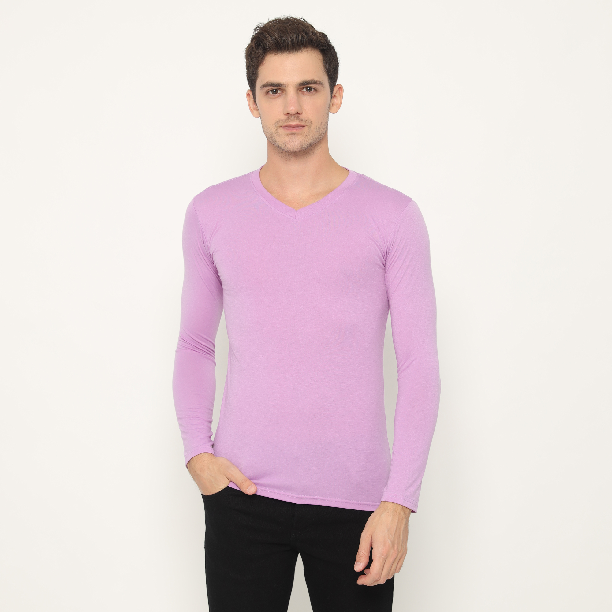 DRAGONTSHIRT - KAOS PRIA POLOS VNECK 