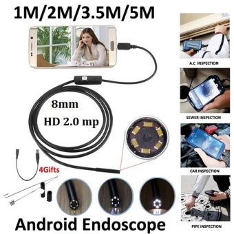 1 M 8mm Android OTG 2MP Endoskop Tahan Air Lampu Inspeksi