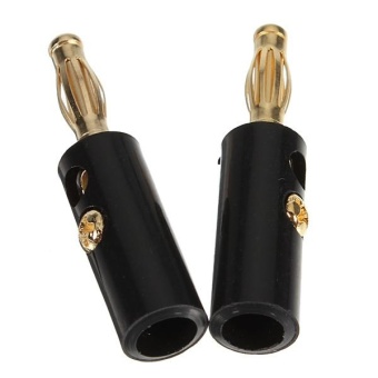 Gambar 1 pair Speaker Cable Amp 4mm Gold Plated Audio Screw Banana PlugConnector   intl
