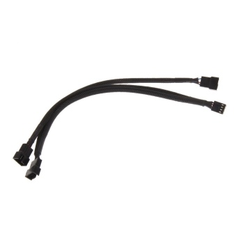 Gambar 1 to 3 4Pin Connector Computer Case Fan Extension PowerCable(Black)   intl