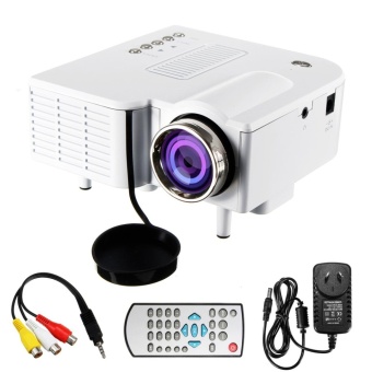 Gambar 1080P HD LED Mini Projector Multimedia Home Theater Cinema AV VGA SD USB HDMI White AU plug   intl