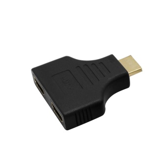 Gambar 1080P HDMI Port Male to 2 Female 1 In 2 Out Splitter AdapterConverter BK   intl