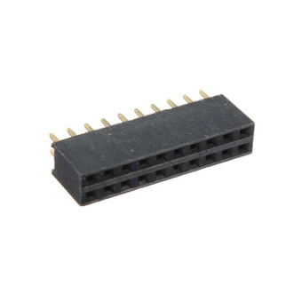 Gambar 10pcs 2.54mm Double Row Female Straight Header Socket Pin Strip Connector