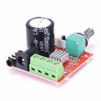 Gambar 12V Mini Hi Fi PAM8610 Audio Stereo Amplifier Board 2X10W DualChannel D Class Excellent Red 40mm*40mm*19mm   intl