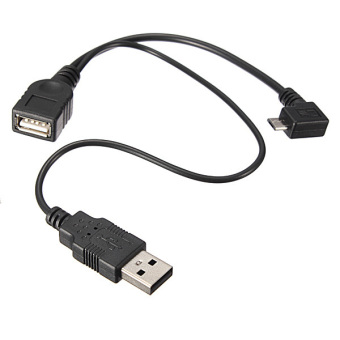 Gambar 14 cm Micro USB Male ke usb host wanita OTG kabel + 25 cm tenaga USB kabel Y sakit kepala serasa mau pecah