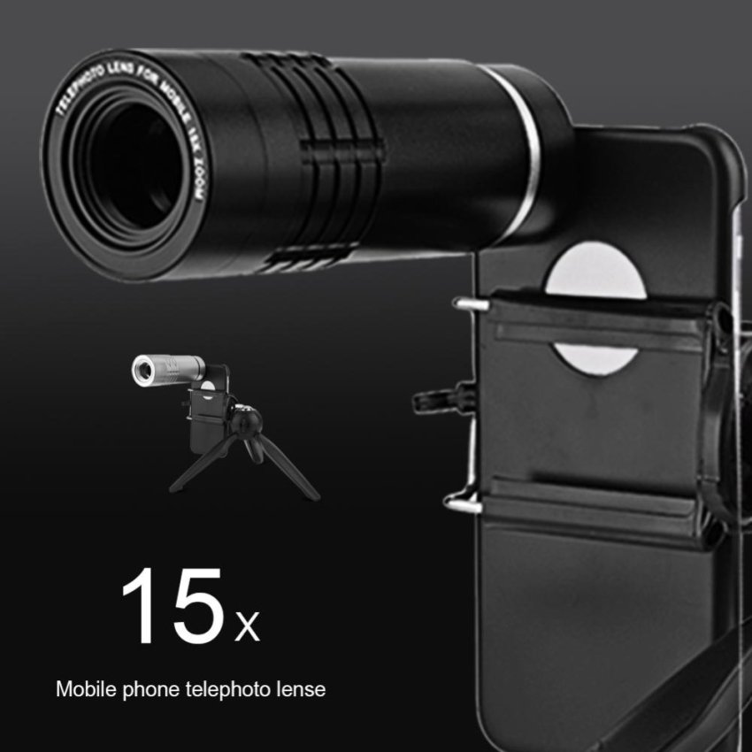 Gambar 15X Optical Telescope Lens Telephoto Zoom Lens with Tripod ForiPhone 6 6 plus Black   intl