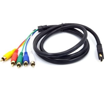 Gambar 1.8M HDMI Male to 5 RCA Video Component Cable Adapter For HDTV DVD1080P   intl