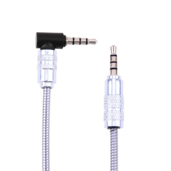 Gambar 1m 3.28ft AUX 3.5mm Male to 3.5mm Male Extension Audio Cable(Silver)   intl