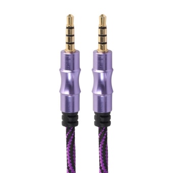 Gambar 1m 3.3ft 3.5mm Male to Male Gold Plated Braided Audio CableCord(Purple)   intl