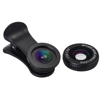 Gambar 2 in 1 HD 110? 170? Super Wide Angle Lens   15X Micro Lens Set External Clip on Cell Phone Camera Photo Lens Kit for Smartphones   intl