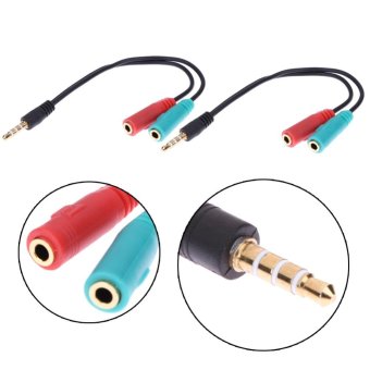 2 In 1 Splitter 4 Pole 3.5mm Audio Headset To 2 Female JackHeadphone ( 2pcs) - Intl April 2018 - 5 2 in 1 Splitter 4 Pole 3.5mm Audio Headset to 2 Female JackHeadphone ( 2pcs) - intl - 5