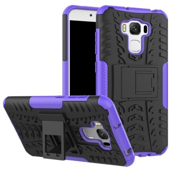 Gambar 2 in 1 Tyre Pattern Kickstand PC + TPU Hybrid Case for Asus Zenfone 3 Max ZC553KL   Purple   intl