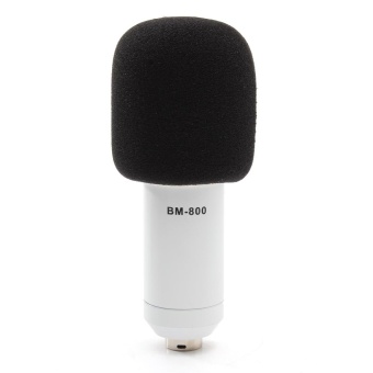 Gambar 2 pcs BM800 Condenser Microphone Mic Sound Studio Recording Kit With Shock Mount Kit White   intl