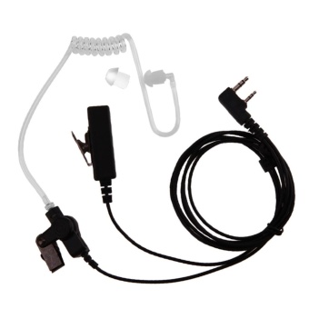 2 Pin Covert Acoustic Tube Earpiece Headset Mic for Baofeng KenwoodUV-5R (Black)
