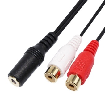 Gambar 2 X 3.5mm Stereo Female To 2 RCA Female Jack Audio Adapter SplitterCable Cord   intl