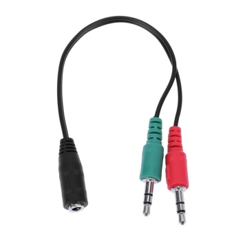 Gambar 2pcs 3.5mm Female to 2 Male Y Splitter Audio Extension CablesAdapter Cords   intl