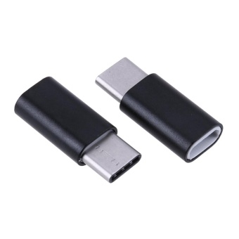 Gambar 2pcs Micro Android Female to USB 3.1 Type C Male Adapters(Black)  intl