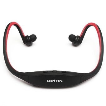 Gambar 2pcs Stereo Sport Headset Headphone MP3 Music Player Micro SD TFSlot Red   intl