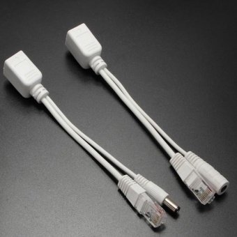 Gambar 2pcs White Power Over Ethernet Passive POE Injector Adapter Splitter For Devices   intl