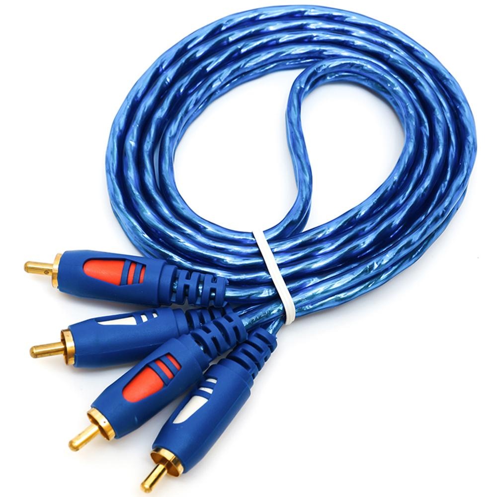 2RCA Pria untuk 2RCA Pria Kiri & Kanan Stereo 1.5 M/3 M/5 M Kabel Audio Kabel Kawat Kabel AV dengan Inti Tembaga Berlapis Emas Konektor untuk CD Player TV DVD PC-Intl