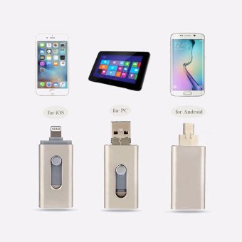 3-in-1 32 G ekspansi memori Flash Disk USB OTG Lightning Disk U untuk iPhone iPad Android Handphone dan komputer - International