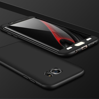 Gambar 3 in 1 Double Dip 360? Full Protection Shockproof Ultra thin Hard PC Cover Case for Samsung Galaxy S7 Edge (Black) intl