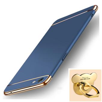 Gambar 3 in 1 Ultra tipis PC dengan keras cincin menanggung menutupi case ponsel case untuk Oppo F3 Plus (biru)