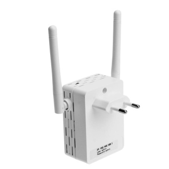 Gambar 300M Wall Plug WiFi Wireless Receiver Router Repeater with ExternalAntenna (White)   intl