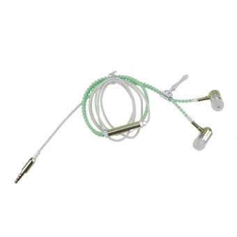 Gambar 3.5mm Fashion Luminous Zip Wire Headphone Earplug with Hang upControl(Green)   intl
