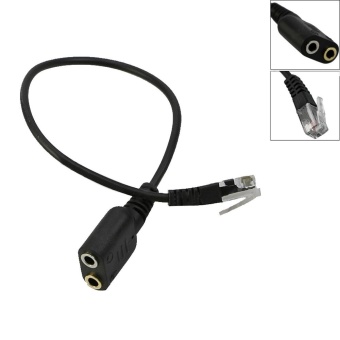Gambar 3.5mm Female to RJ9 Jack Adapter Convertor PC Headset TelephoneUsing Cable   intl