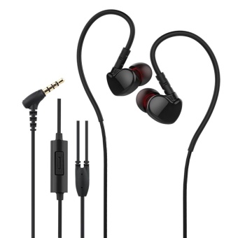 Gambar 3.5mm Stereo Headphones In ear Earphones with Memory Wire Super Bass In line Control Headsets for iPhone Samsung LG Smart Phones Computers Black   intl