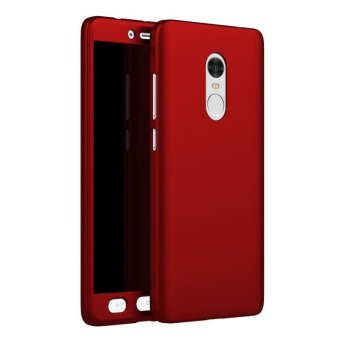 Gambar 360 Degree All around Full Body Hybrid Slim Acrylic Hard Case+Tempered Glass Screen Protector for Xiaomi Redmi Note 4(Red)   intl